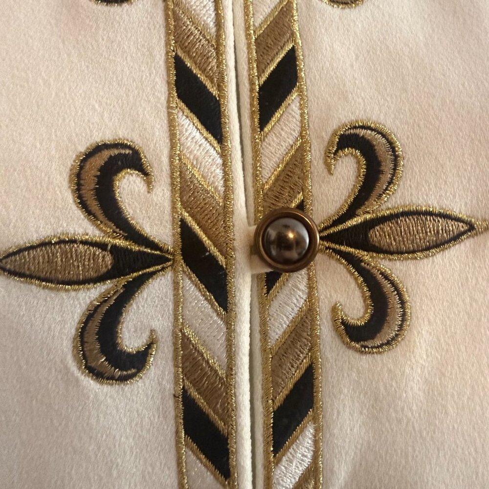 Vintage Bob Mackie Ivory Embroidered Jacket | Size S - Picture 7 of 14